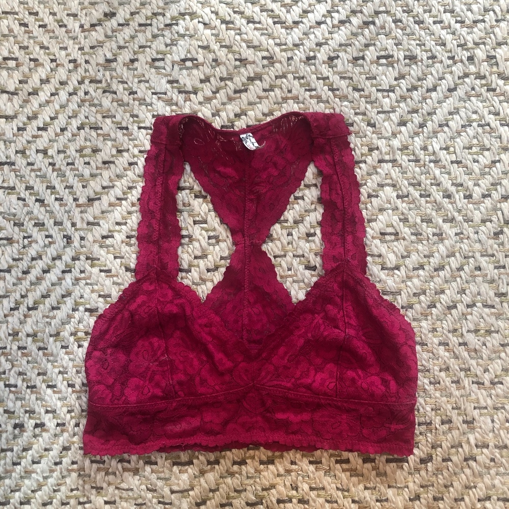 Free People Red Bralette